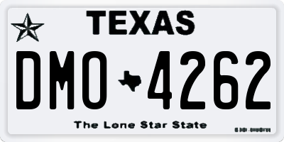 TX license plate DMO4262