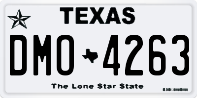 TX license plate DMO4263