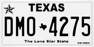 TX license plate DMO4275