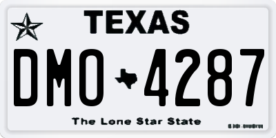 TX license plate DMO4287