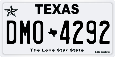TX license plate DMO4292