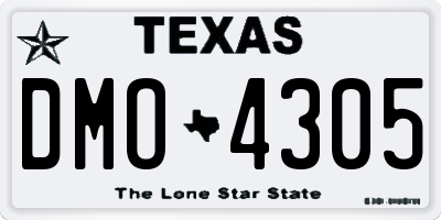 TX license plate DMO4305
