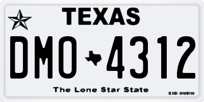 TX license plate DMO4312