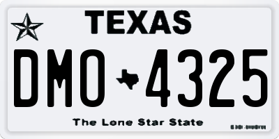 TX license plate DMO4325