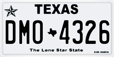 TX license plate DMO4326