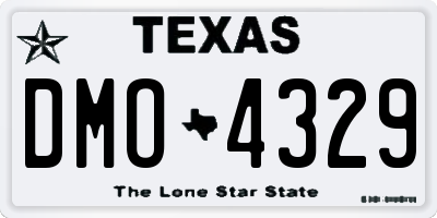 TX license plate DMO4329