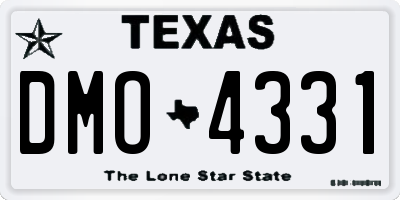 TX license plate DMO4331