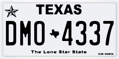 TX license plate DMO4337