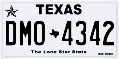 TX license plate DMO4342