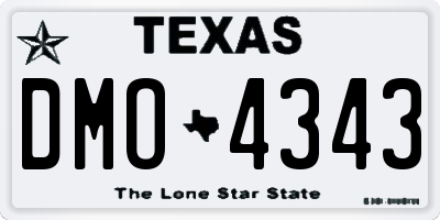 TX license plate DMO4343