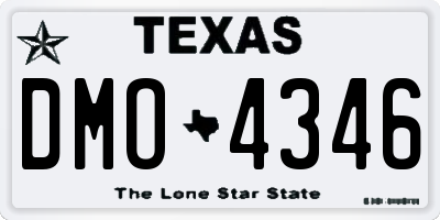 TX license plate DMO4346