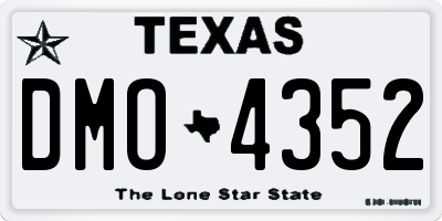 TX license plate DMO4352