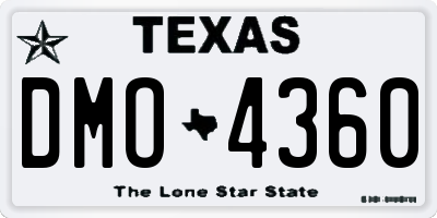 TX license plate DMO4360