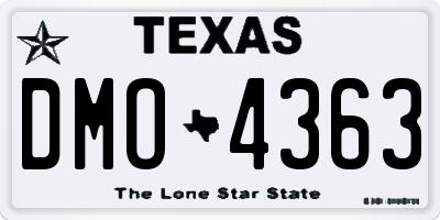 TX license plate DMO4363