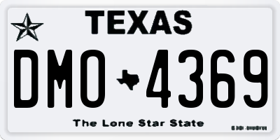 TX license plate DMO4369
