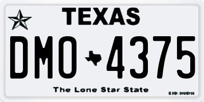 TX license plate DMO4375