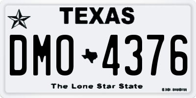 TX license plate DMO4376