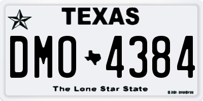 TX license plate DMO4384