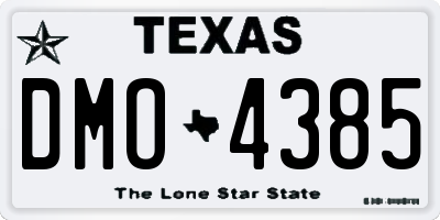 TX license plate DMO4385