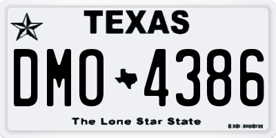 TX license plate DMO4386