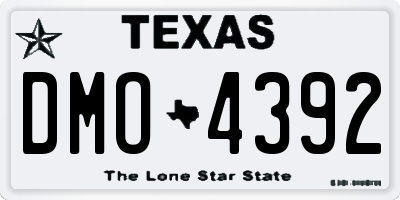 TX license plate DMO4392