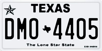 TX license plate DMO4405