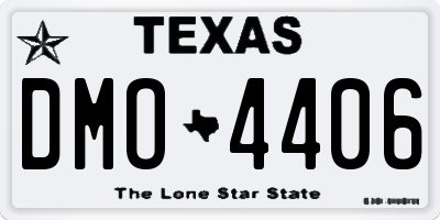 TX license plate DMO4406