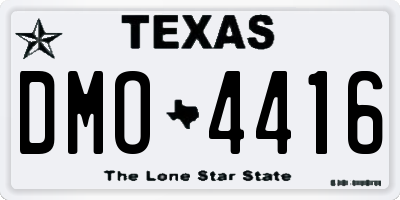TX license plate DMO4416