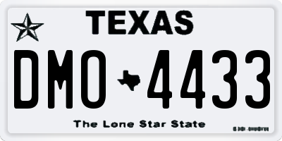 TX license plate DMO4433