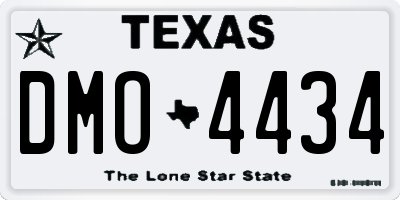 TX license plate DMO4434