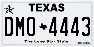 TX license plate DMO4443