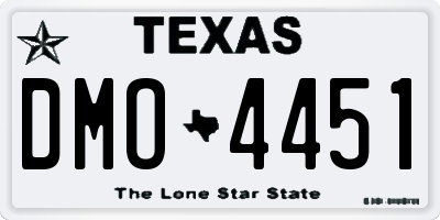 TX license plate DMO4451