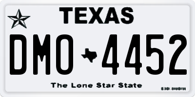 TX license plate DMO4452