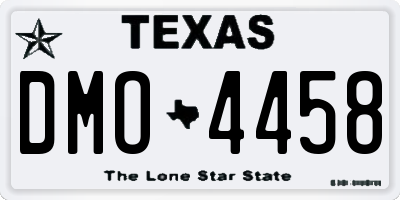 TX license plate DMO4458
