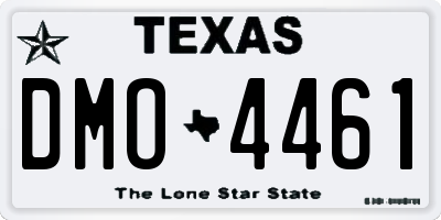 TX license plate DMO4461