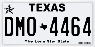 TX license plate DMO4464