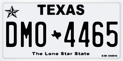 TX license plate DMO4465