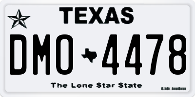 TX license plate DMO4478