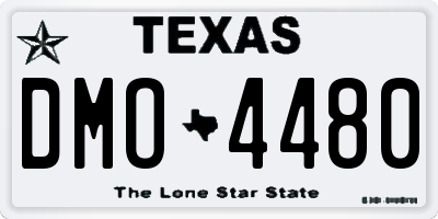 TX license plate DMO4480