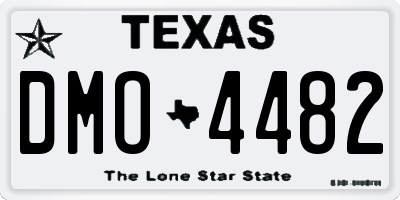 TX license plate DMO4482