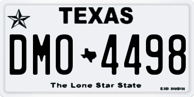 TX license plate DMO4498