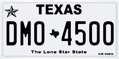 TX license plate DMO4500