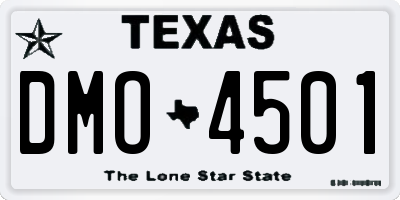 TX license plate DMO4501