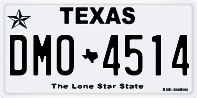 TX license plate DMO4514