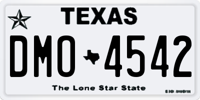 TX license plate DMO4542