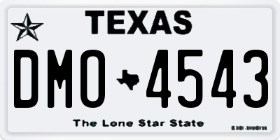 TX license plate DMO4543