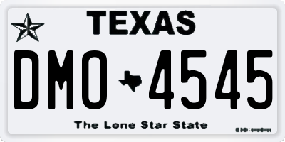 TX license plate DMO4545