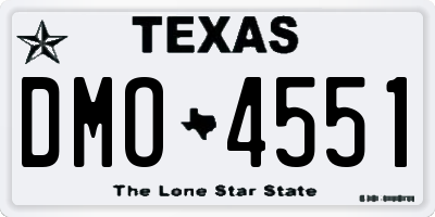 TX license plate DMO4551