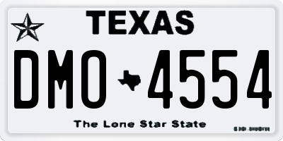 TX license plate DMO4554