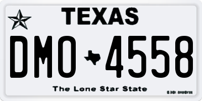 TX license plate DMO4558